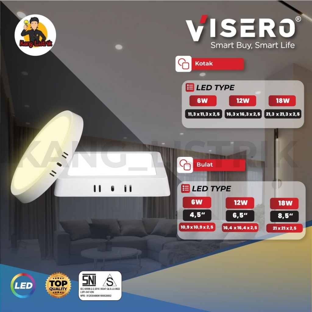 Lampu LED Panel / Downlight Murah / Downlight LED Panel 18W KOTAK OUTBOW