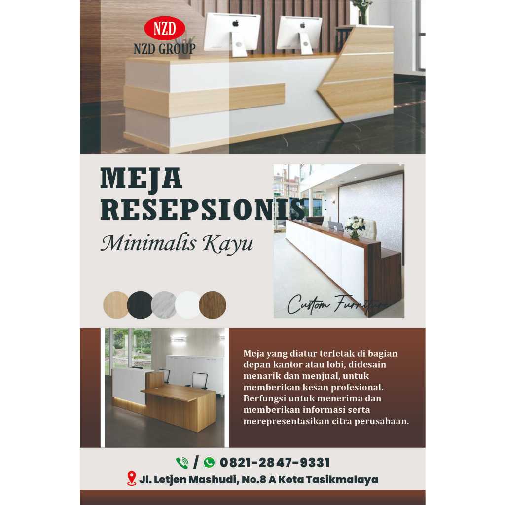 Meja Resepsionis Meja Tamu Kantor Panjang