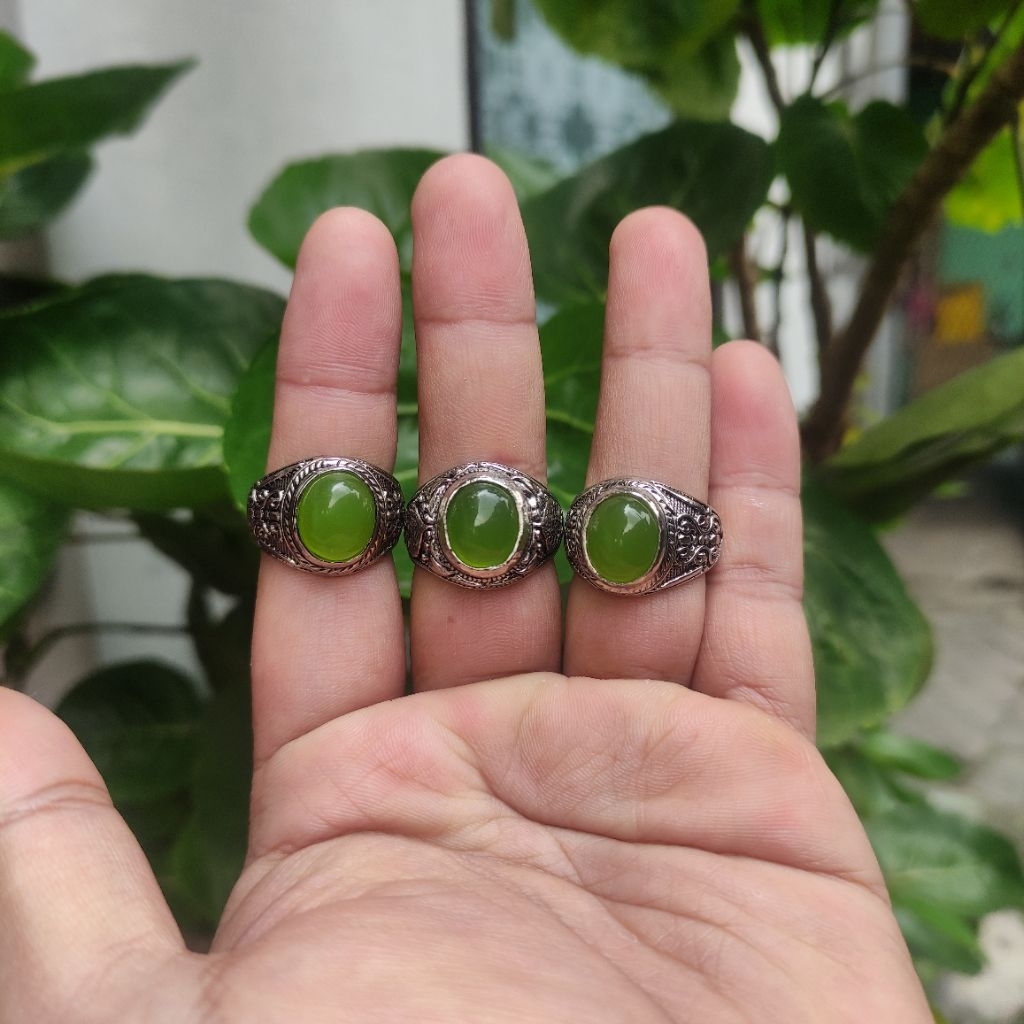 cincin batu akik sungai Dareh ring alpaka Bali super anti karat