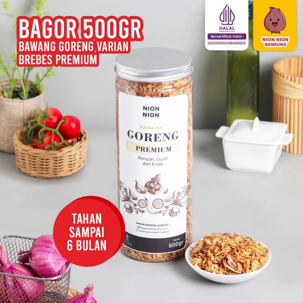 

Bawang Merah Brambang Goreng Bagor Brebes Sumenep Premium Asli Rasa Original 500 Gram Botol