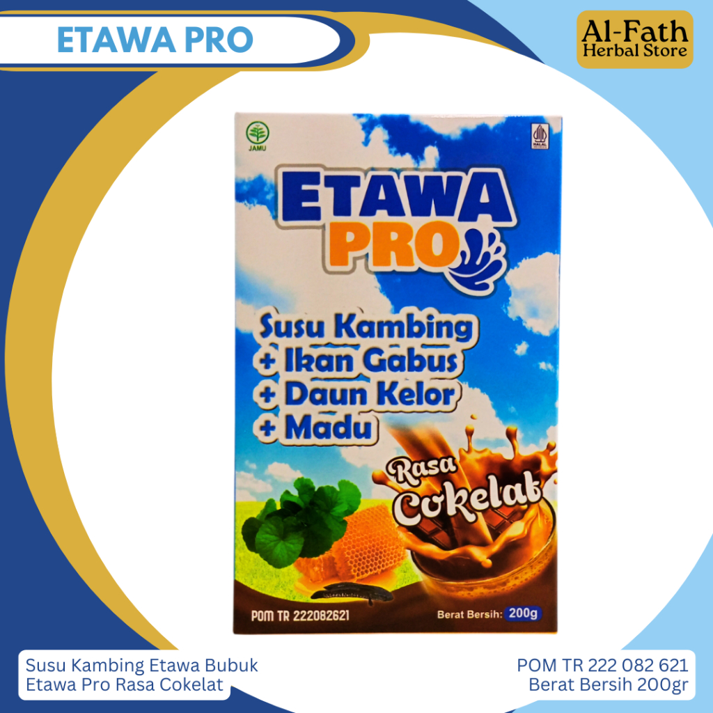

Etawa Pro Susu Kambing Ikan Gabus Daun Kelor Madu Rasa Cokelat 200gr - Membantu Memelihara Kesehatan