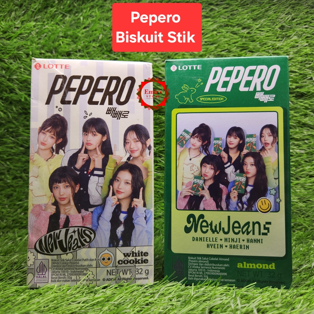 

Lotte Pepero Biskuit Stik Coklat | Pepero Biskuit Stik New Jeans Edition | White Cookie | Almond | 32 Gr