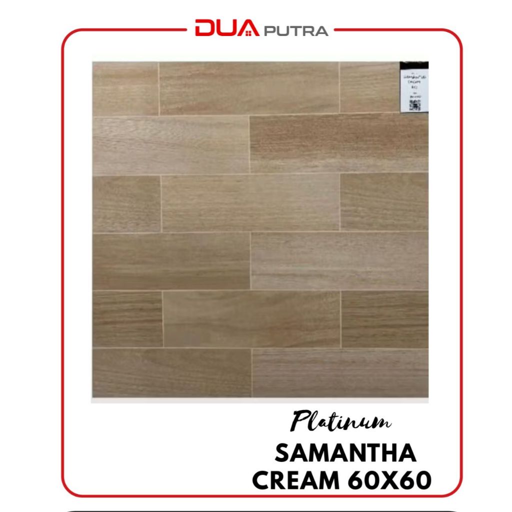 PLATINUM SAMANTHA CREAM ATAU DARK BROWN DOP CUTTING 60 X 60 / KERAMIK LANTAI KAMAR, LANTAI DAPUR, DI