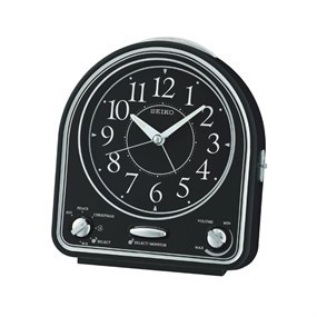 Jam Meja Beker Seiko Original QHP003K Analog Black Plastic Case Black Dial