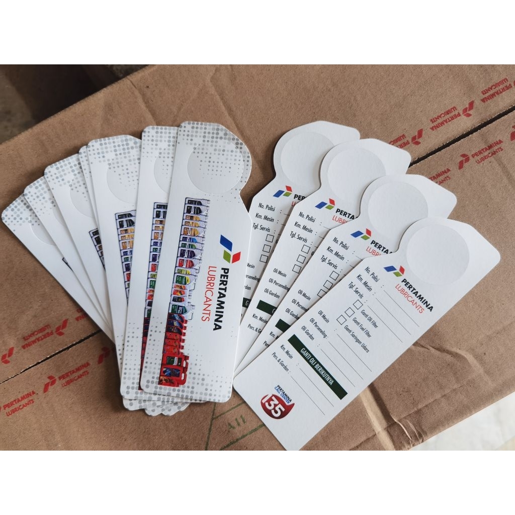 

Kertas Tag Gantungan Ganti Oli Service Pertamina Original
