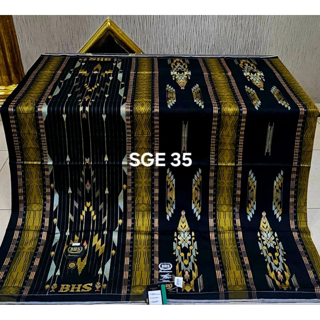 Sarung BHS Masterpiece SGE Gold Black Series Premium Mercerized Songket Timbul ATBM Limited (Bisa CO
