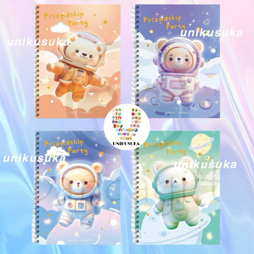 

[UNIKUSUKA] Buku Notebook Aesthetic A5 Buku tulis ring karakter isi 60 lembar