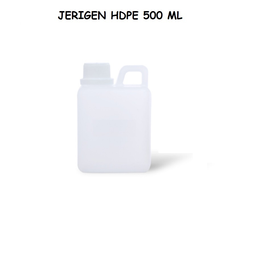 Jerigen 500 ml HDPE Kotak Plug Tutup Segel 0.5 Liter Derigen 500ml Baru (1BAL)
