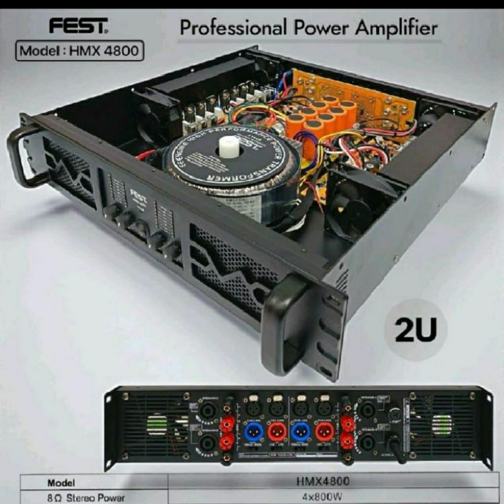 ASLI Power Amplifier Fest HMX 4800 4Ch 4x800W Klas H **