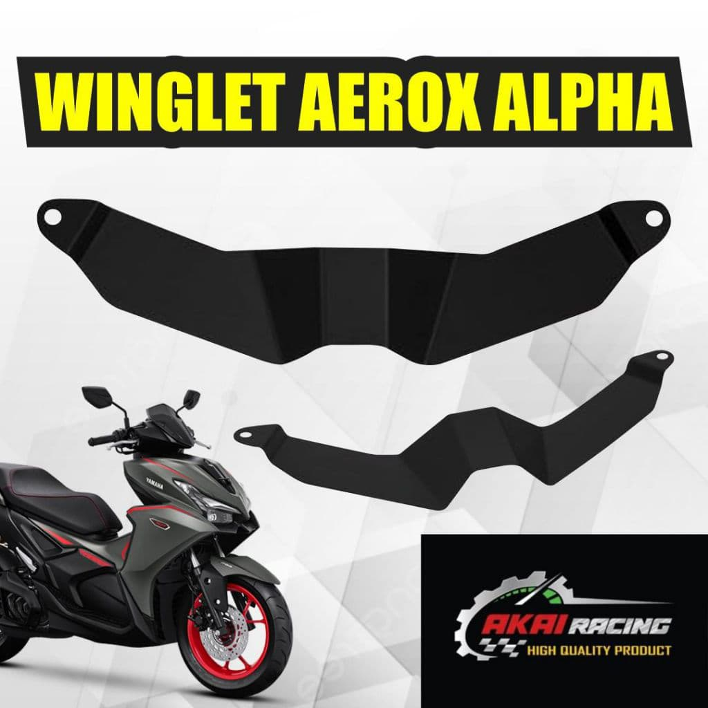 Akai Racing Winglet Spion Motor Full CNC Model 1367-G Hitam Universal Vario Beat Nmax PCX Aerox Mio