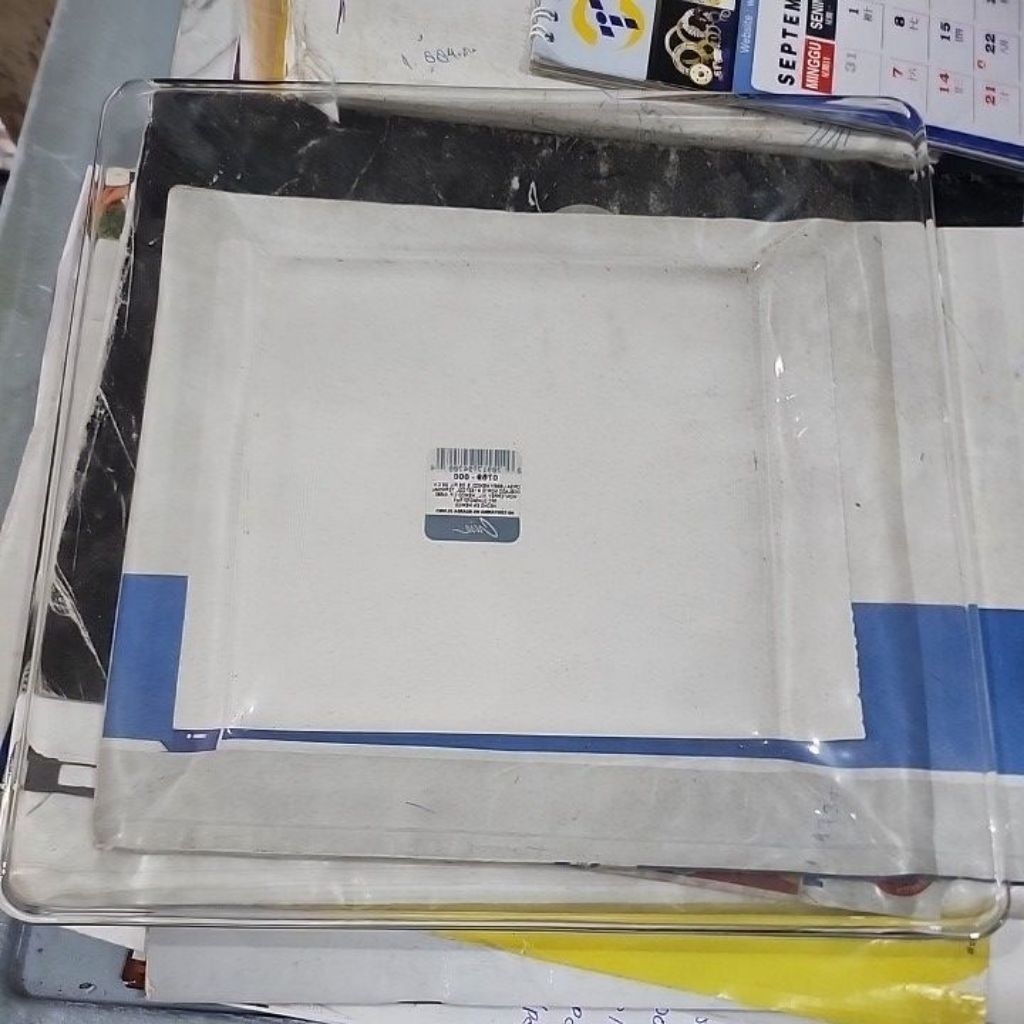 Piring Segi Kaca Bening Crisa 0759 Piring Kue Kaca piring saji dessert plate