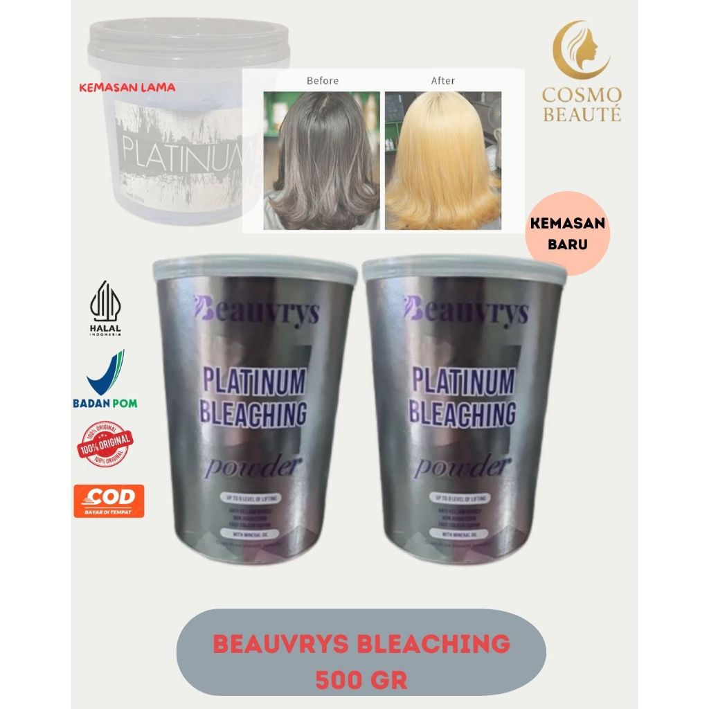 Beauvrys Bleaching Rambut Platinum Powder Level 9 | Bleaching Bubuk 500gr