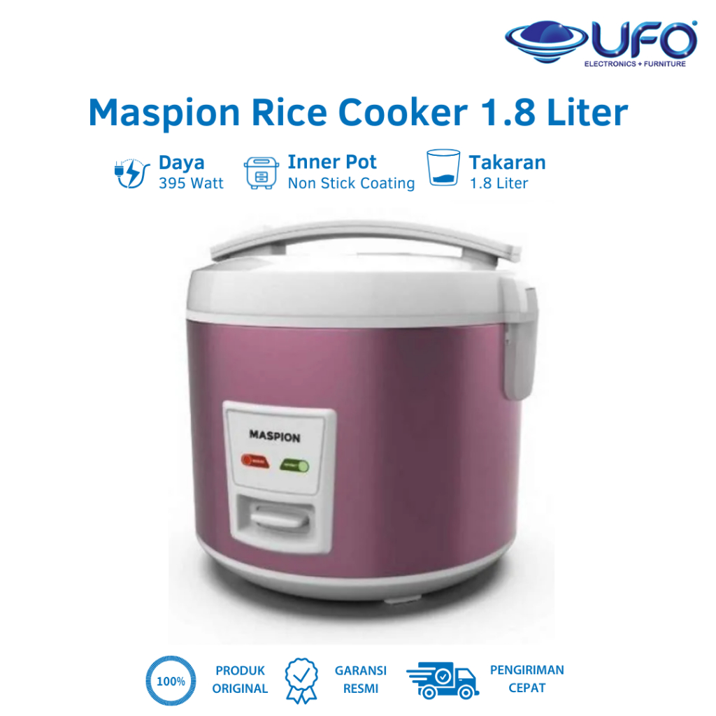 Maspion Rice Cooker Magic com Anti Gores & Anti Lengket  Kapasitas 1,8 Liter MRJ1892BS