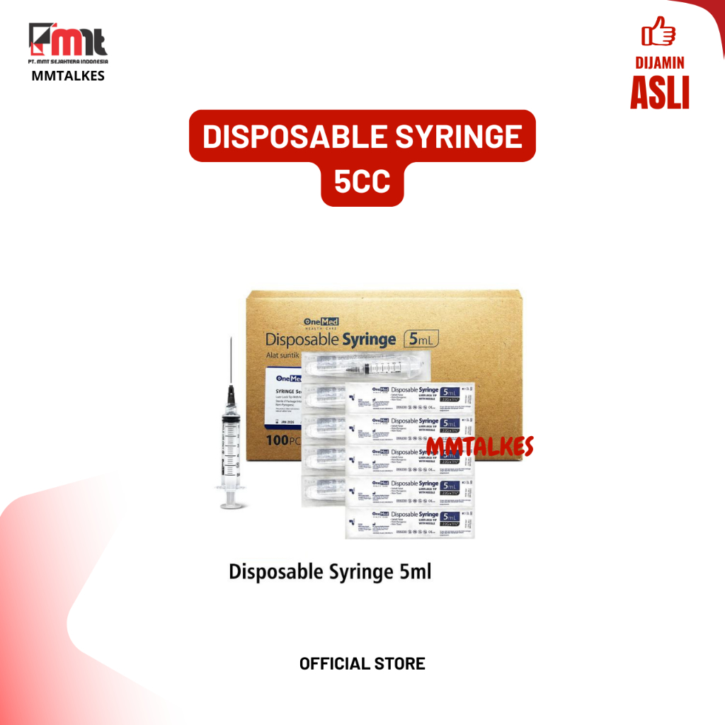 Syringe 5cc Onemed Disposable Syringe Jarum Spuit 5cc Onemed (BOX)