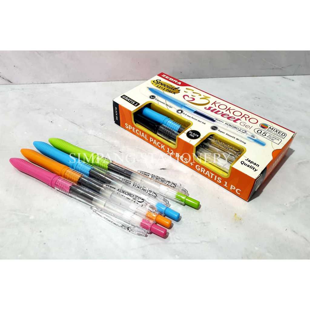 

Zebra Bolpen / Pulpen Kokoro Sweetgel 0.5mm 1 pak ( 12+1 Pcs )