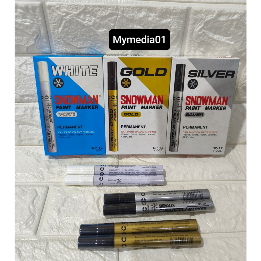 

1 PACK (12 PCS) SPIDOL PERMANENT SNOWMAN PAINT MARKER MEDIUM TIP TERMURAH
