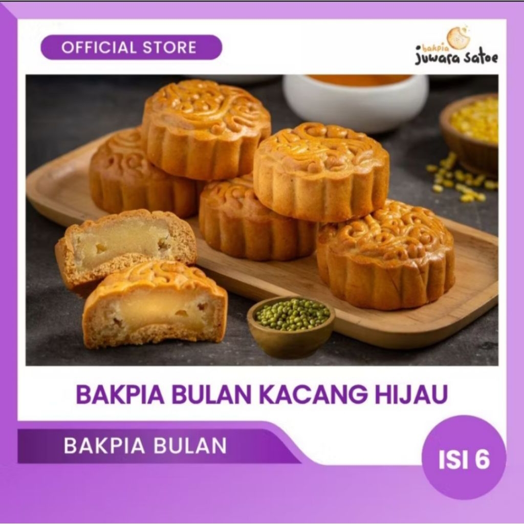 

Bakpia Bulan Juwara Satoe Kacang Hijau isi 6