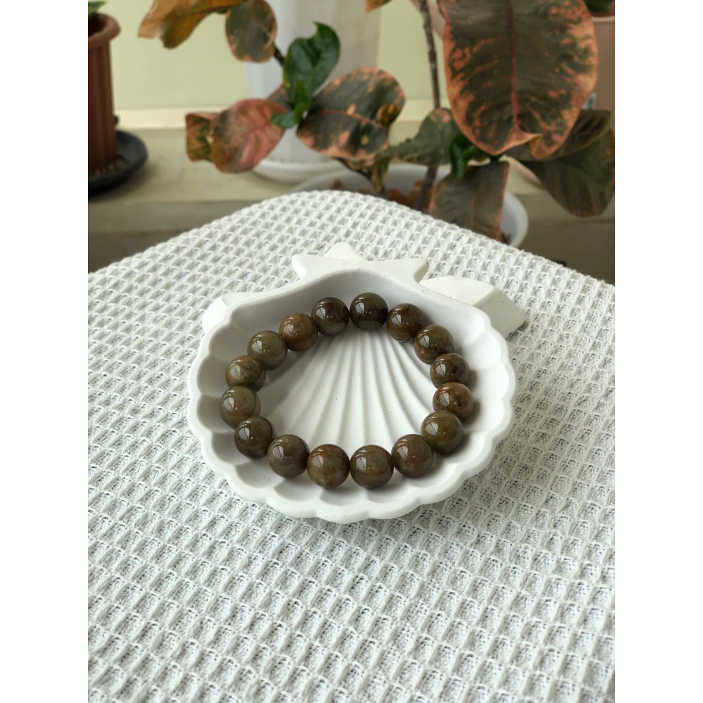 Gelang Giok CoklatTua 13.4mm