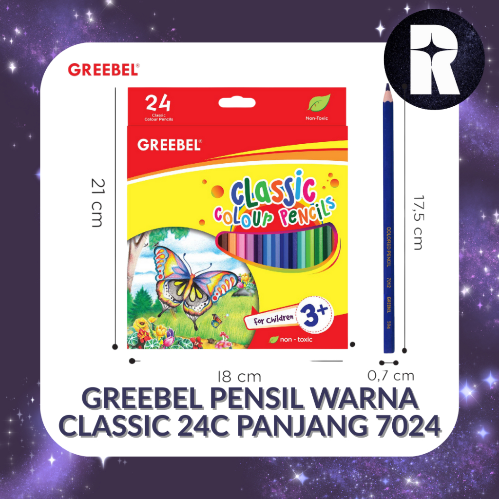 

GREEBEL PENSIL WARNA 24 WARNA PANJANG/ 7024 CLASSIC COLOR PENCIL (SET)
