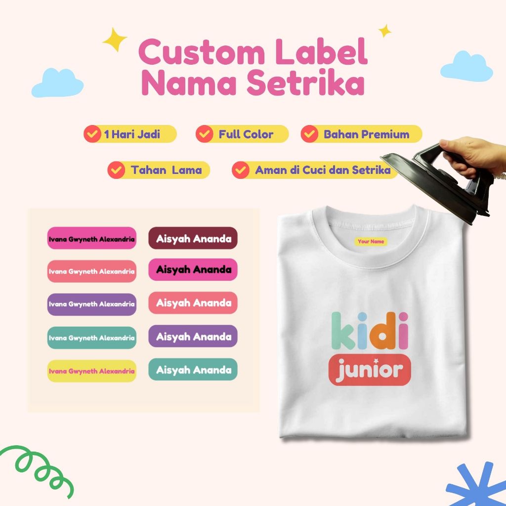 

Stiker Label Nama Baju Sablon Custom Anak Aman