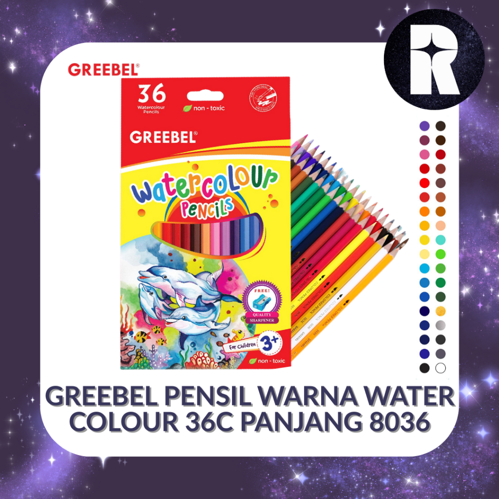 

GREEBEL PENSIL WARNA WATER COLOUR 36 WARNA/ 8036 WATER COLOR PENCIL