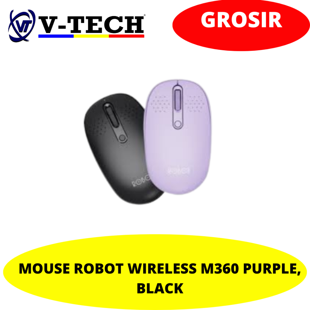 MOUSE ROBOT WIRELESS M360 PURPLE, BLACK