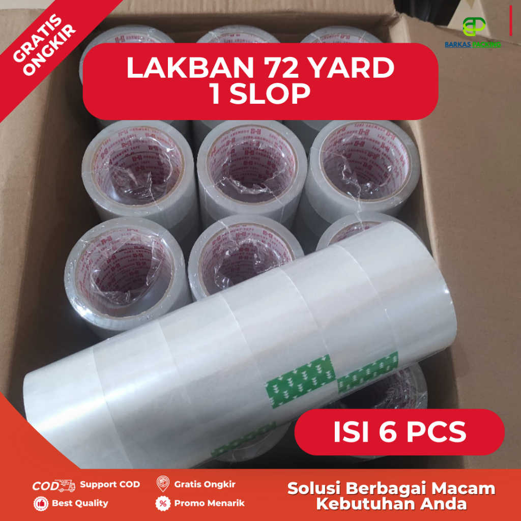 

1 Slop isi 6 Pcs Lakban Bening Coklat 72 Yard - Daya Rekat Kuat