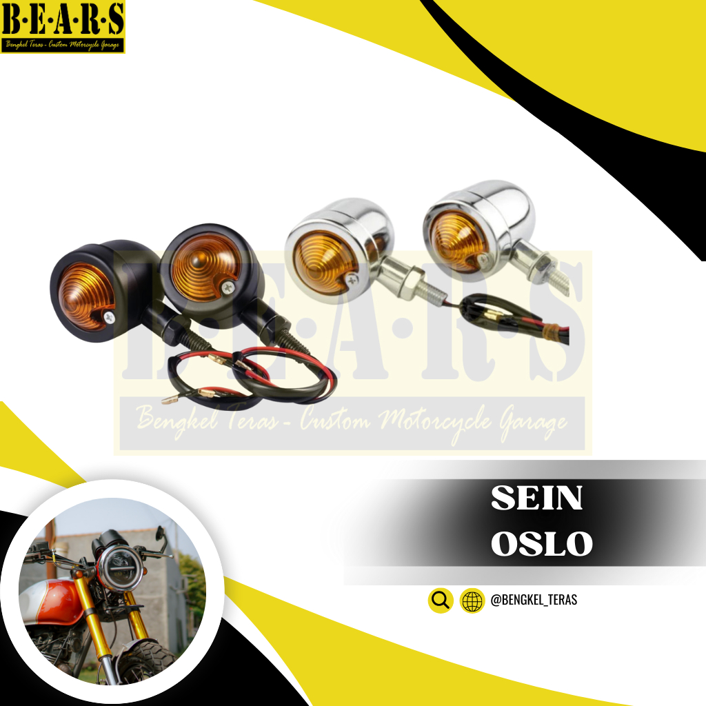 Lampu sein sign motor custom bulat besi besar