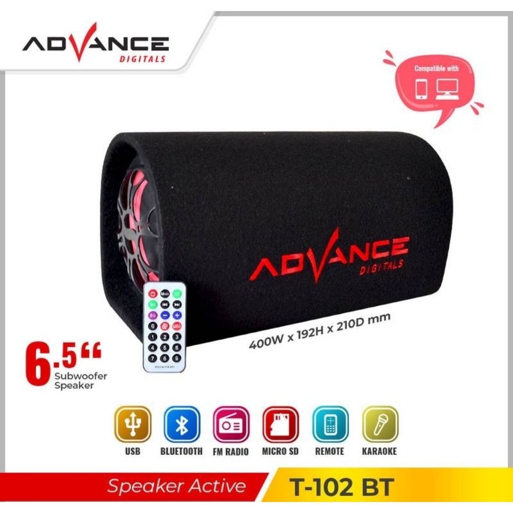 Advance T102 BT / T102BT Speaker With Subwoofer System + Bluetooth Speaker
