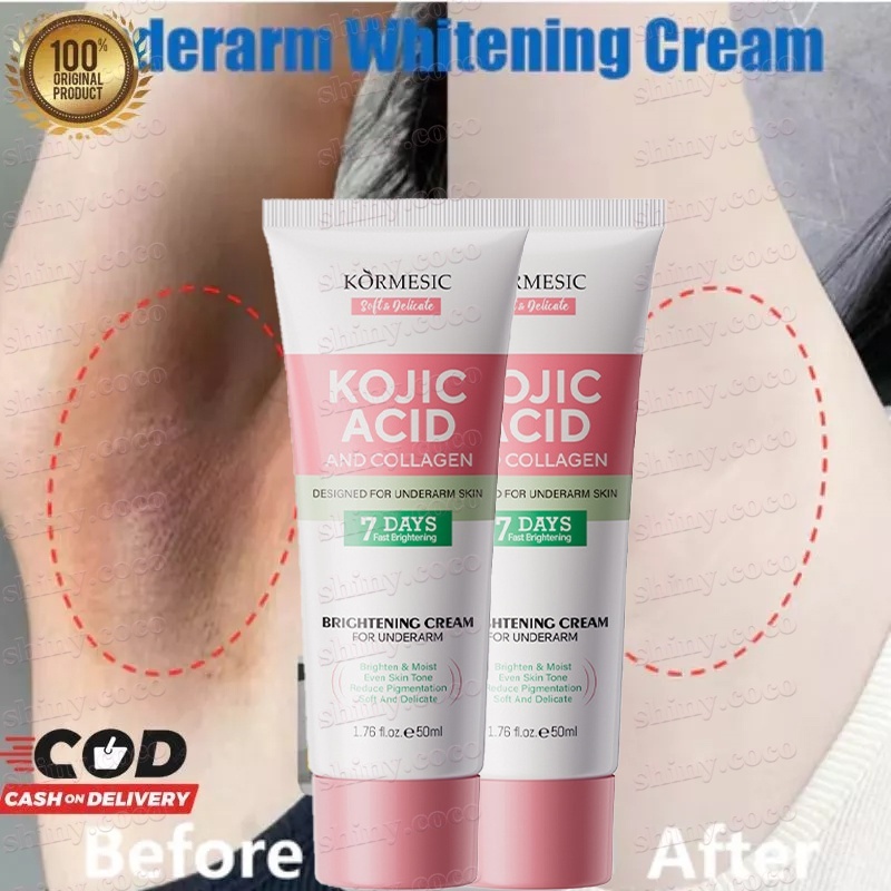 Underarm Whitening Cream Kojic Acid & Collagen Pemutih Selangkangan Dan Miss V 50ml BPOM Krim Pemuti