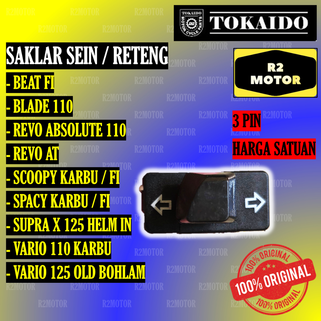 TKD TOMBOL SAKLAR SEIN RETENG 3 TITIK PIN BEAT BLADE REVO AT SCOOPY SPACY SUPRA X 125 HELM IN VARIO 