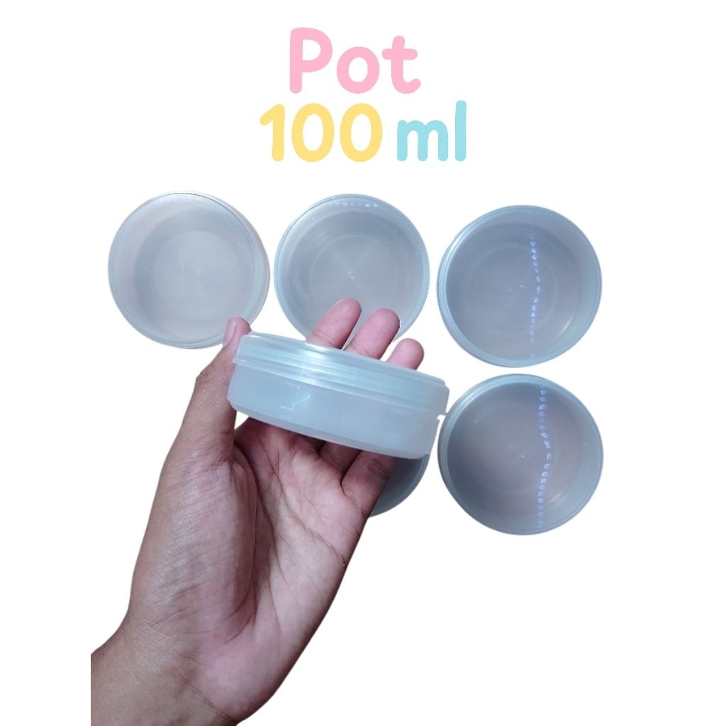 pot lulur 100 gr gram ml bening mangkok transparan g