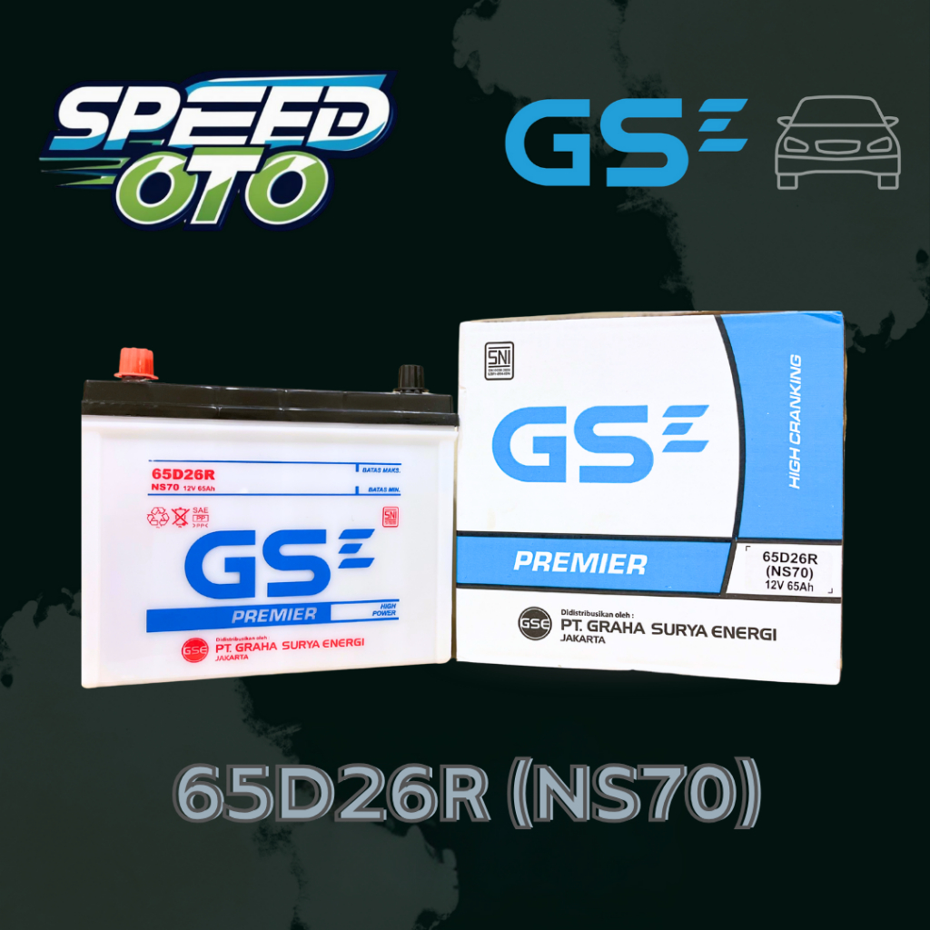 Aki Mobil GS NS70 65D26R GSE Premier Basah 12V 65Ah