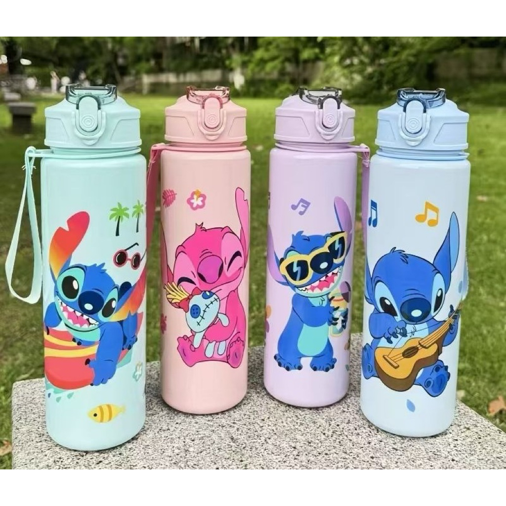 Botol STITCH DOFF Botol Minum Sedotan Karakter Tumbler Plastik Anak Lucu Wadah Minum Bekal Sekolah