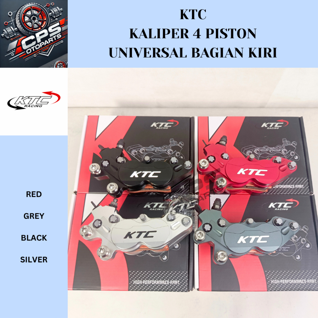 Kaliper KTC Racing 4 Piston KIRI CNC Anodized Nmax / Xmax / Aerox / Mio Soul / Mio Caliper 4p Left