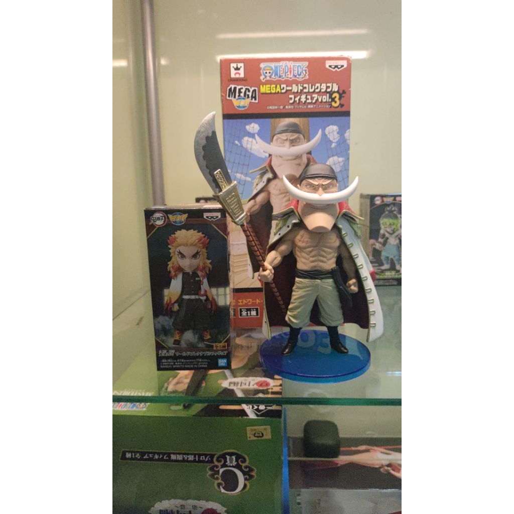wcf one piece mega shirohige + rengoku original bandai
