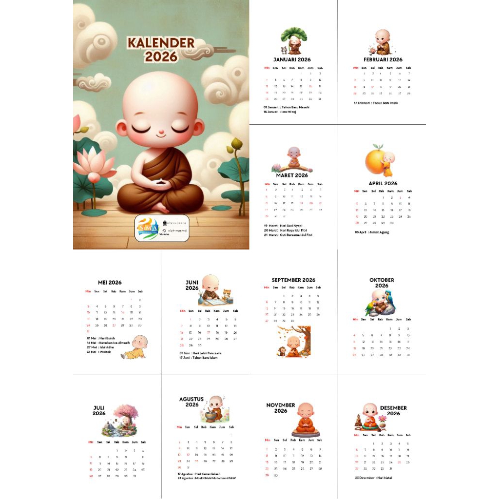 

Kalender meja mini custom gambar bisa buat souvenir ulang tahun pernikahan