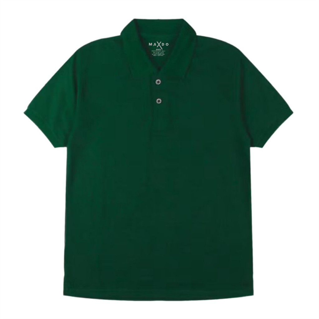 Maxdo - Shirt Polo Kerah Polos Hijau Botol Pria Wanita Quality Brand Baju Santai Baju Kerja