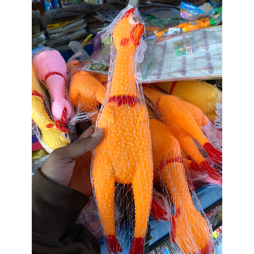 Mainan Anak Ayam Karet Pencet Bunyi Berkokok
