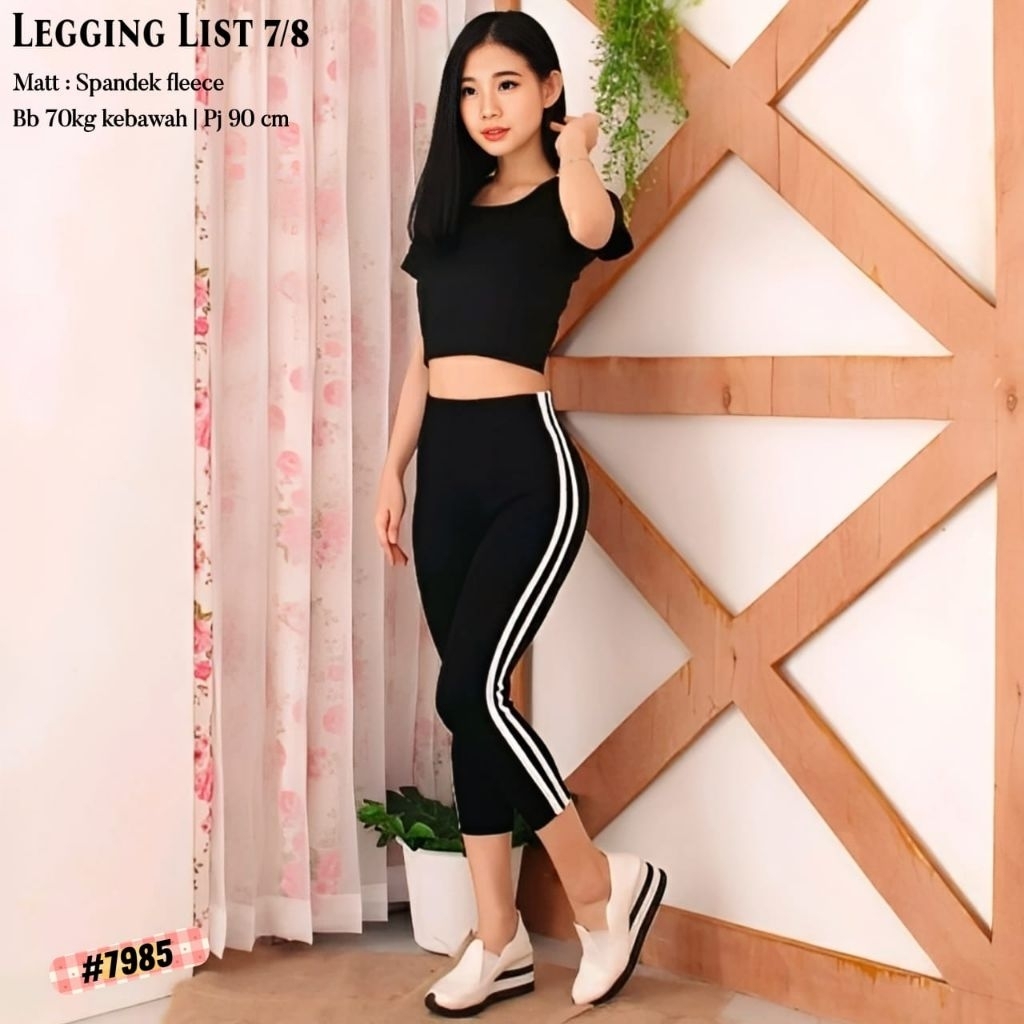 Legging List 7/8 / Legging Wanita Bergaris