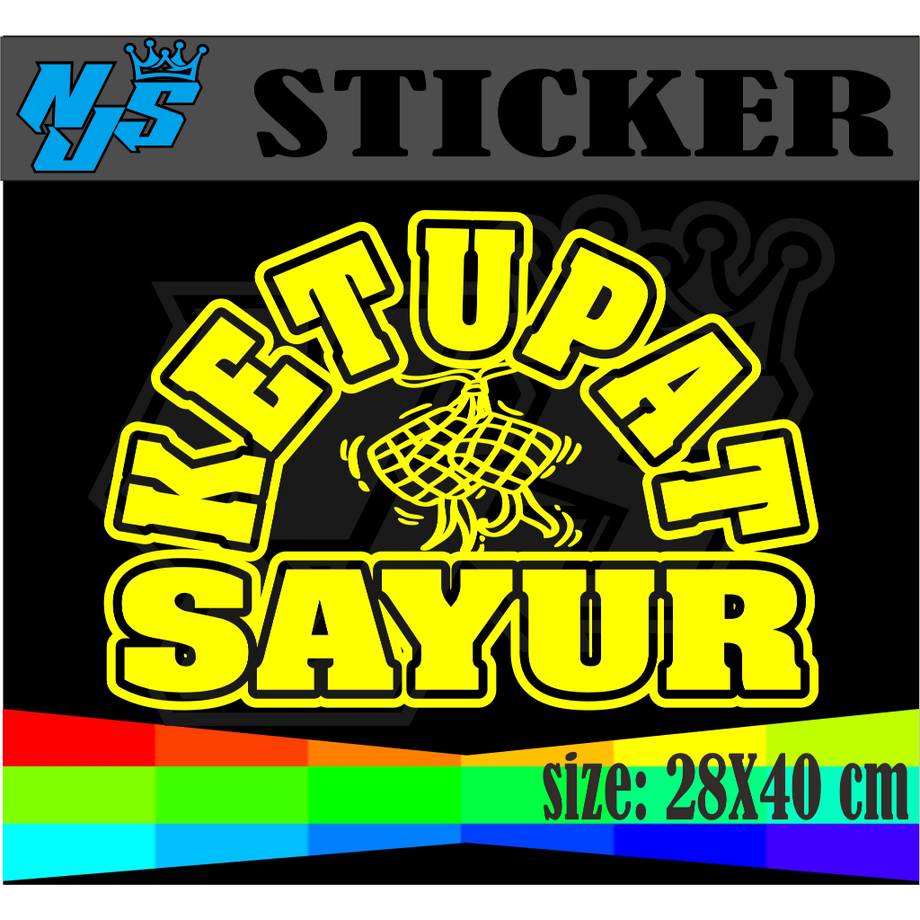 

CUTTING STIKER TEMPELAN NAMA JUALAN KETUPAT SAYUR DENGAN MODEL BOLONG UKURAN 28X40 CM