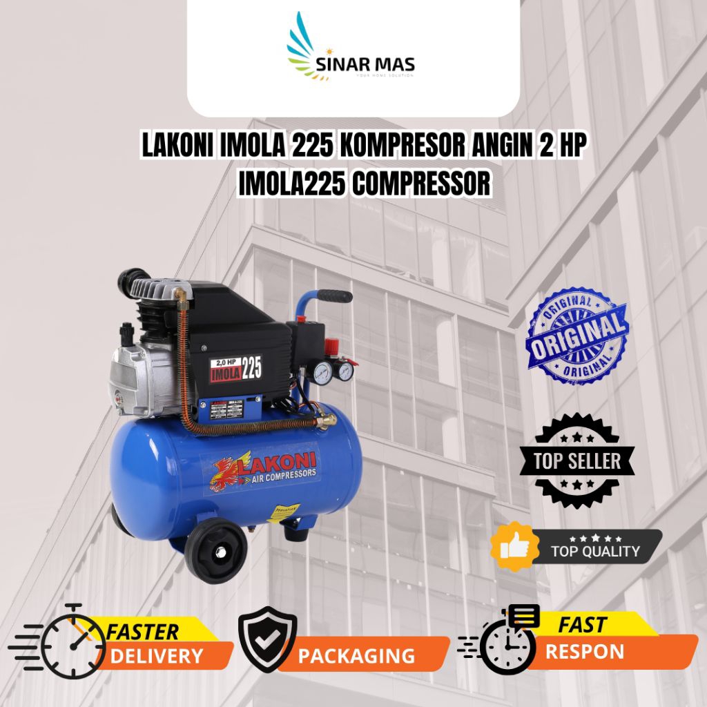 Lakoni Imola 225 Kompresor Angin 2 HP Imola225 Compressor