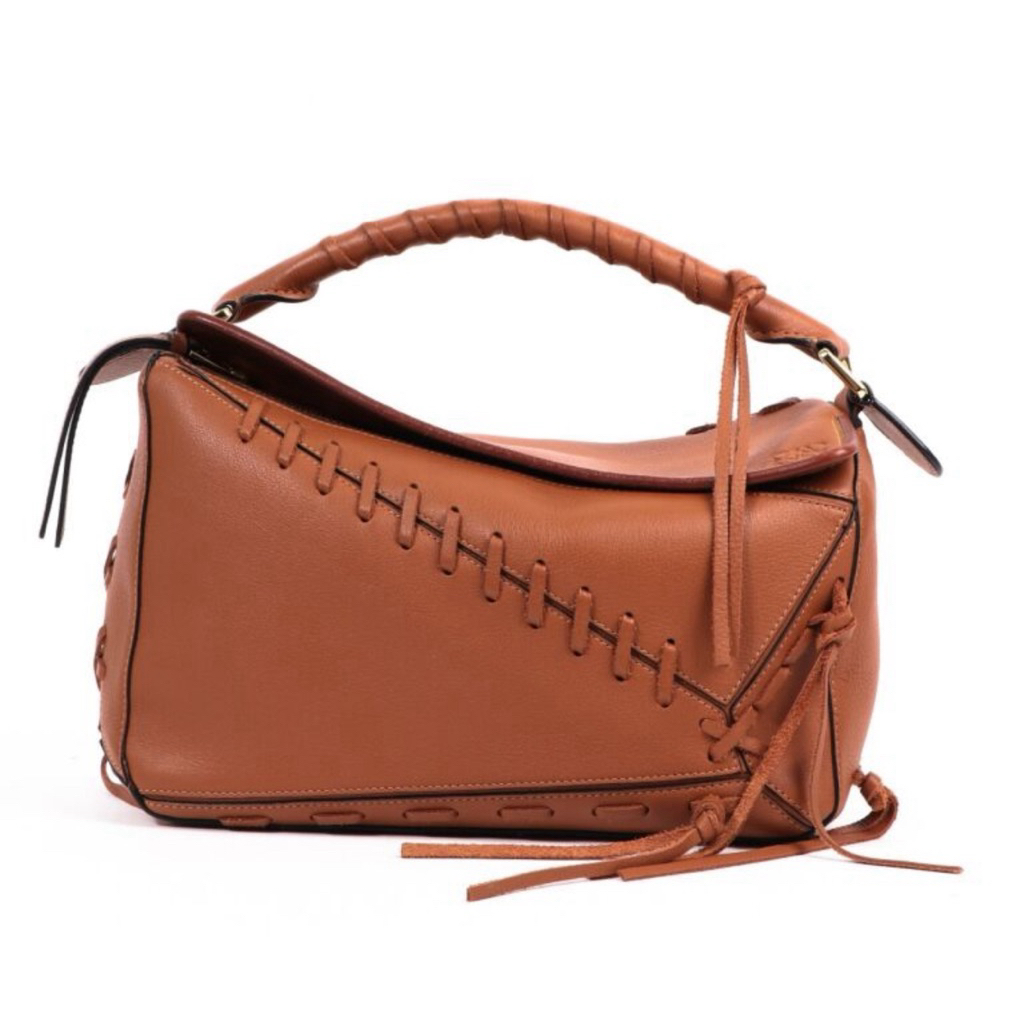 Loewe Tan Calfskin Whipstitch Puzzle Bag