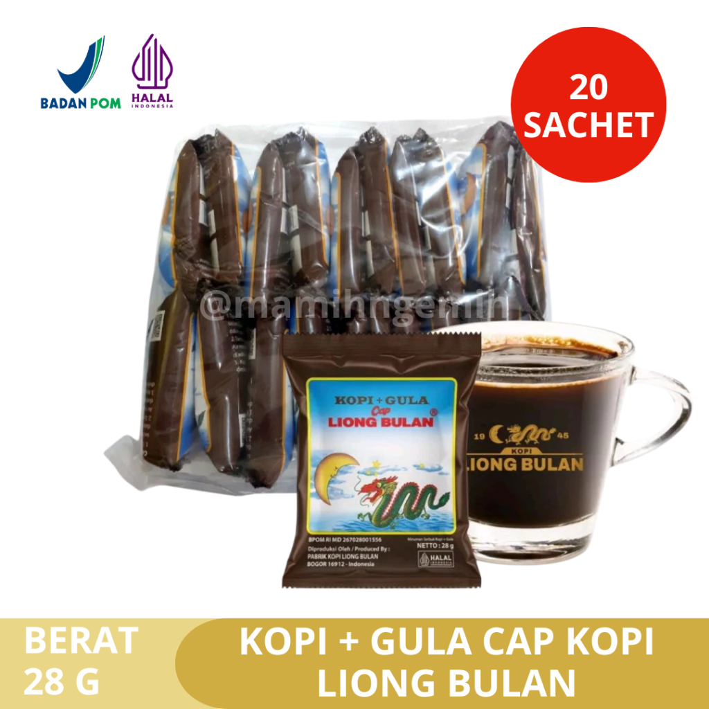 

KOPI LIONG BULAN PLUS GULA 1 PACK ISI 20