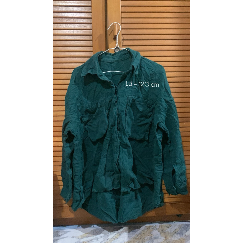 kemeja emerald green kemeja hijau