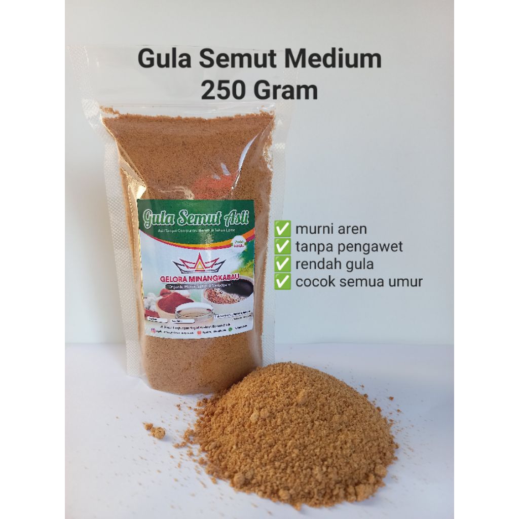 

|PENGGANTI GULA PASIR| Gula Semut Asli Murni Aren 100% Tanpa Pengawet 250 gr