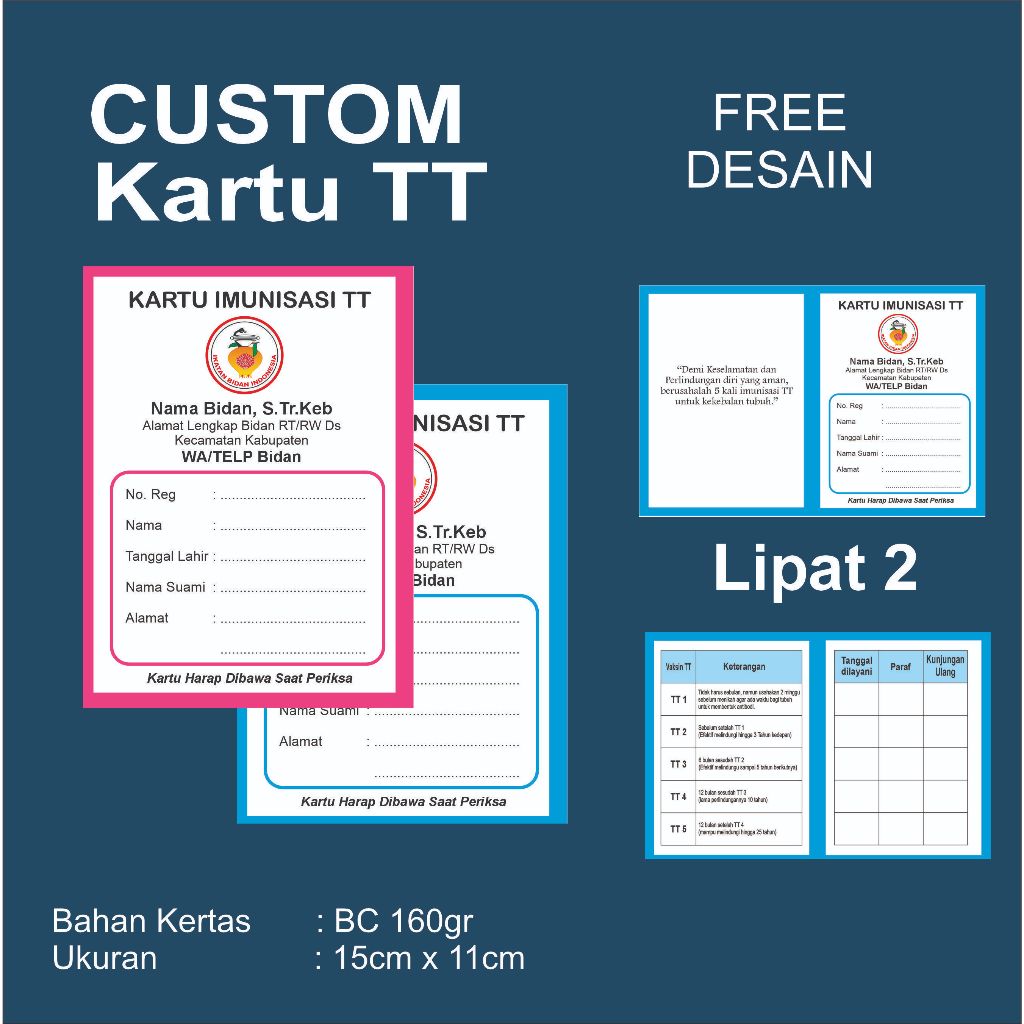 

Kartu Imunisasi TT / Kartu TT / Buku TT