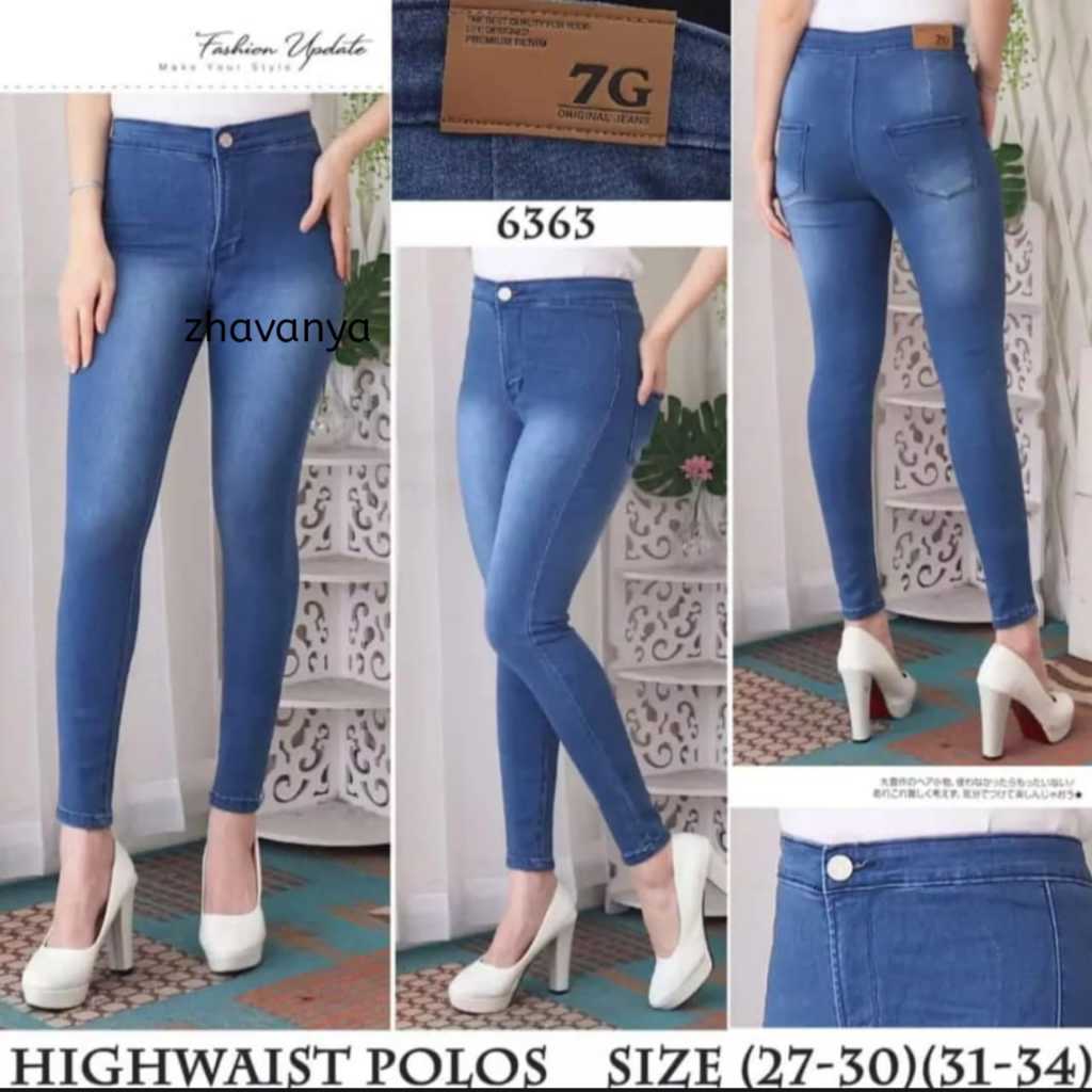 Celana Jeans Highwaist Pensil Polos Wanita-Celana Jeans Pensil Wanita-Celana Panjang Jeans-Celana Je