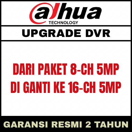 Upgrade DVR DAHUA 5MP 8 Channel Ke 16 Channel