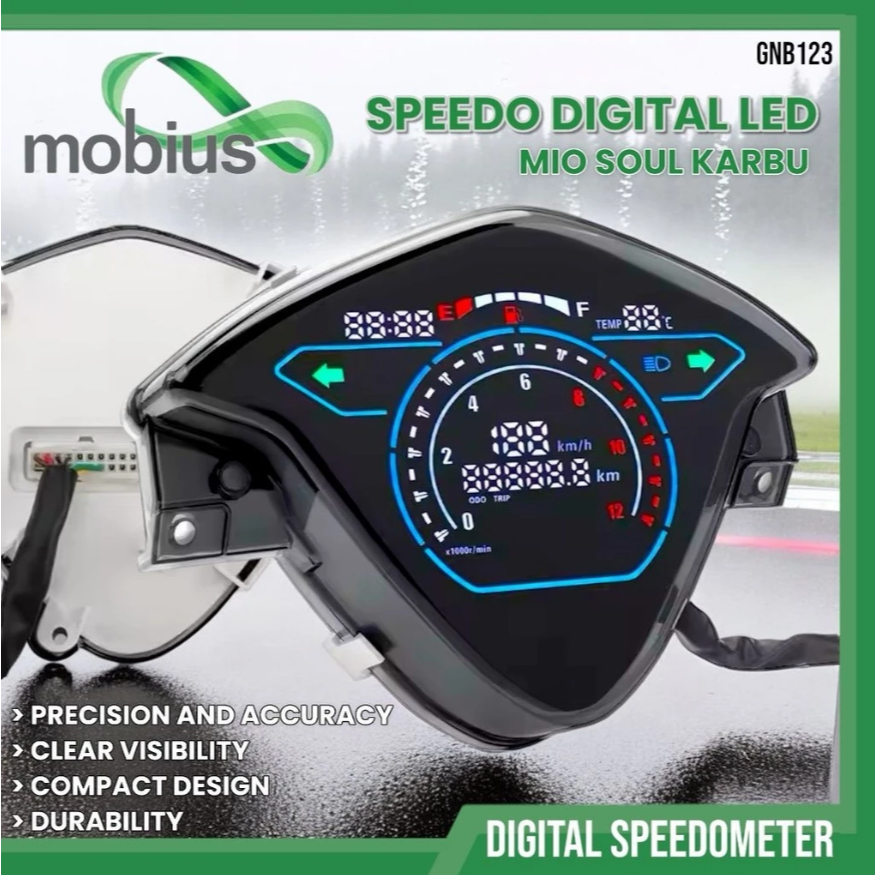 Speedometer LED Digital Motor Yamaha MIO SOUL Karbu MOBIUS